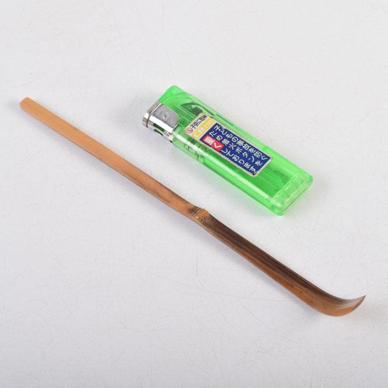 茶道具　奥田由英作　茶杓　銘「千代の友」　紫野　長谷川寛州書付　C　8884