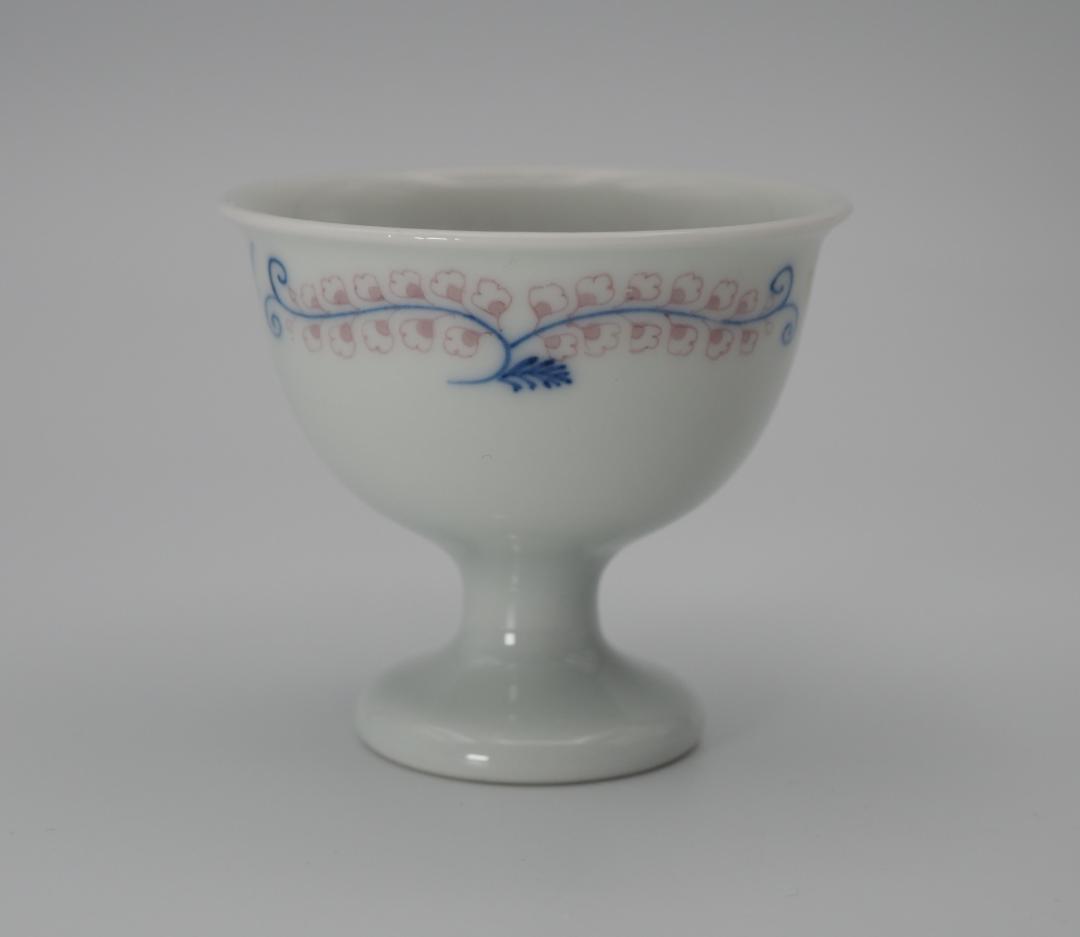 三代清風与平造 染付盃/白磁釉下彩 鳳凰蝶画 馬上杯 2点