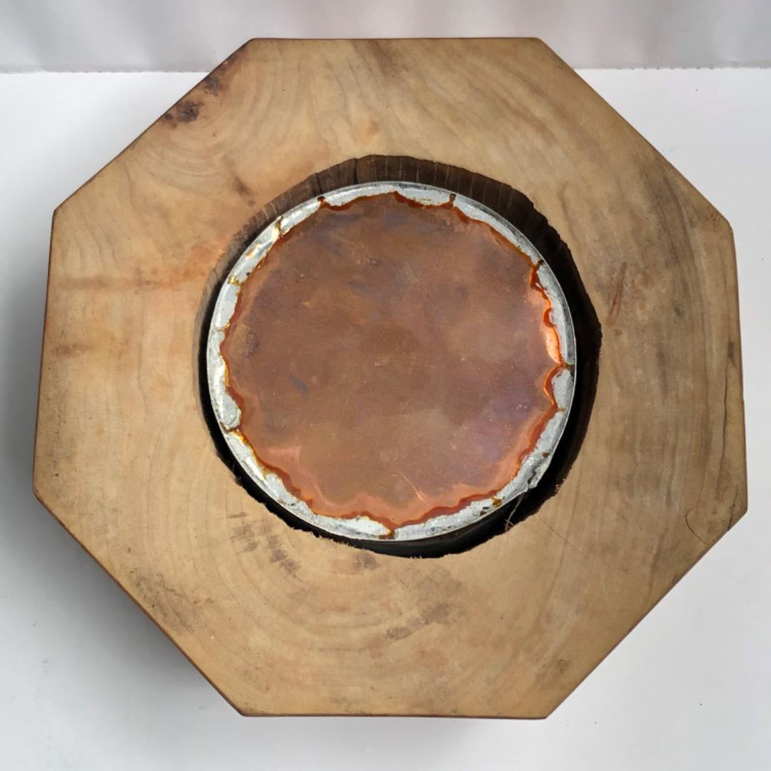 古民具　卓上火鉢　木製 八角形 小型　茶道