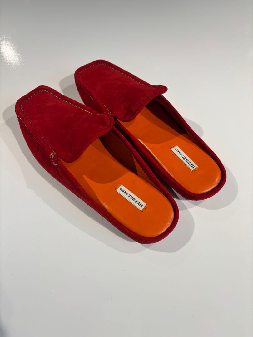 ［マルジェラ期］HERMES モカシンサンダル　エルメス　スウェード　シューズ