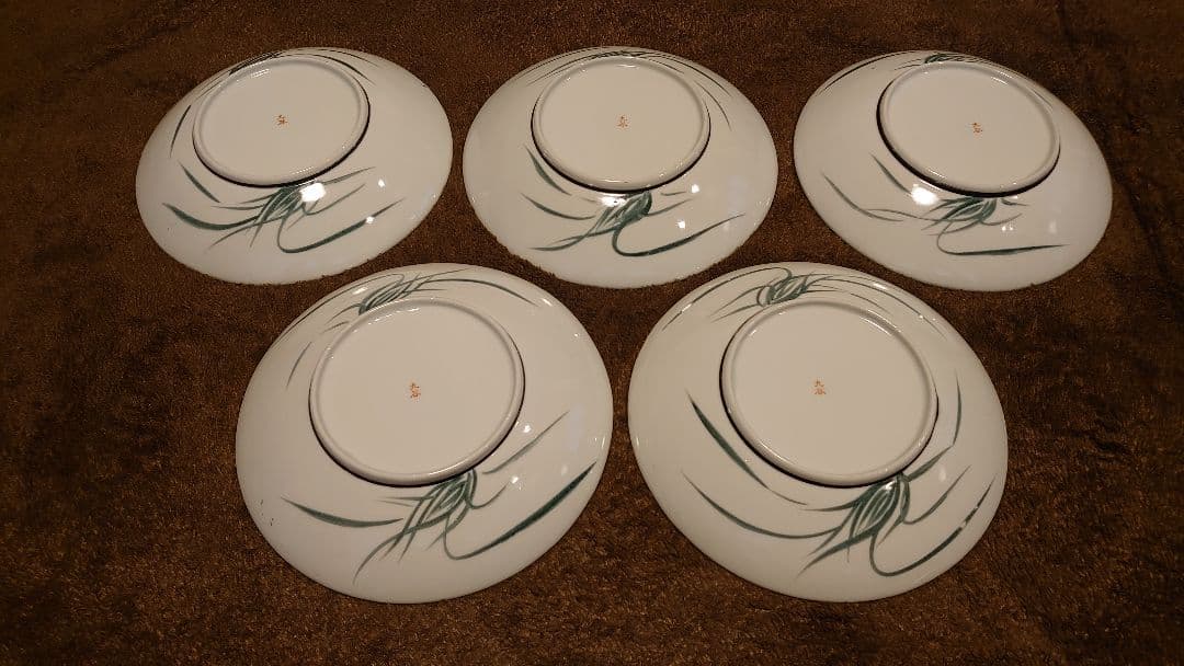 古九谷　九谷焼　金襴手　中皿　菓子皿　３６歌仙　５客