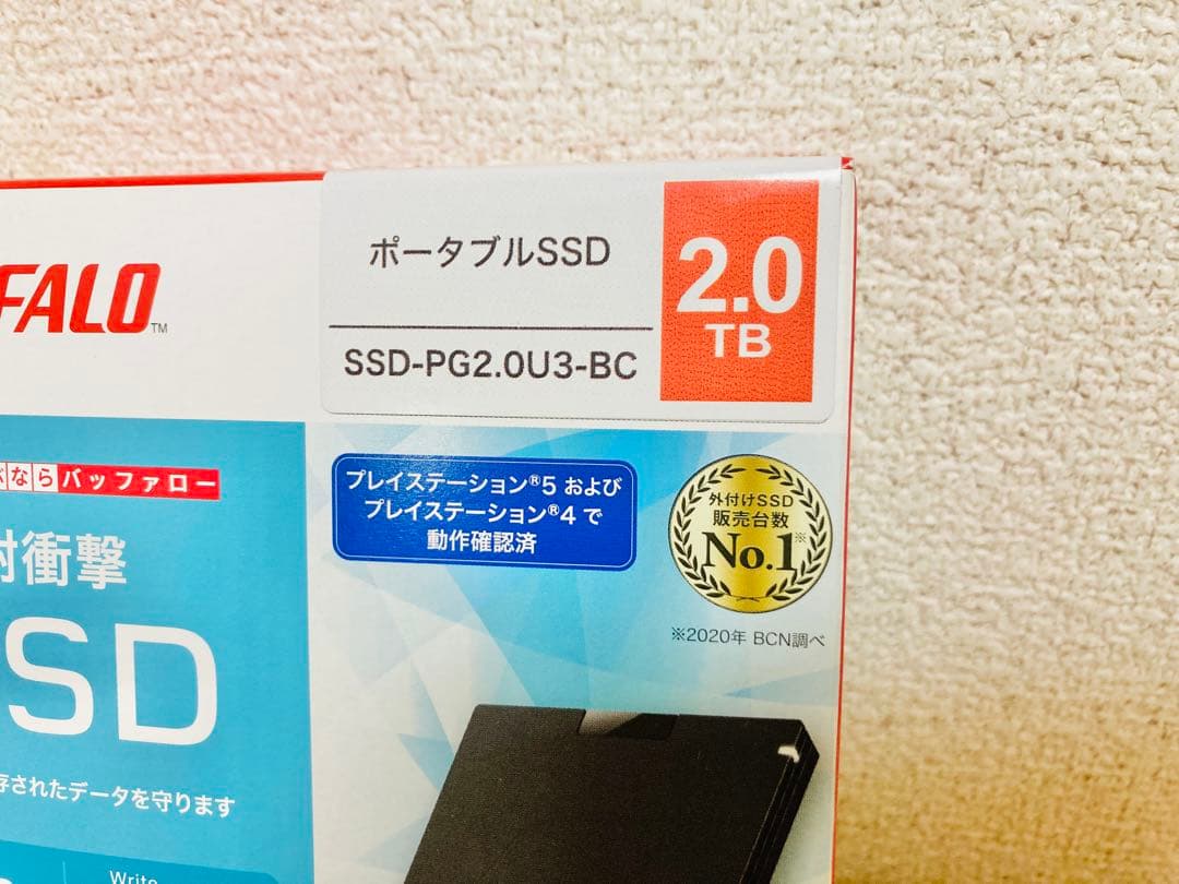 BUFFALO 2TB ポータブルSSD SSD-PG2.0U3-BC ②