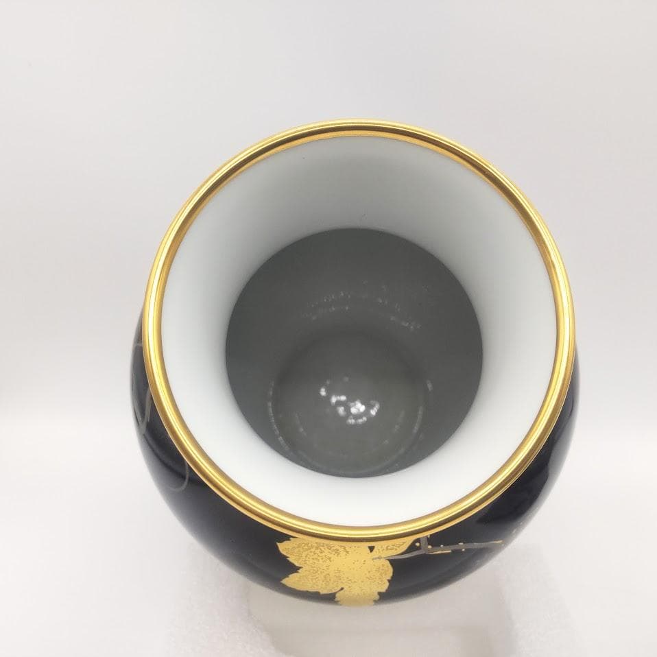 ★箱付★ OKURA 大倉陶園 花瓶 金蝕ぶどう 28cm 花器 金彩 花入