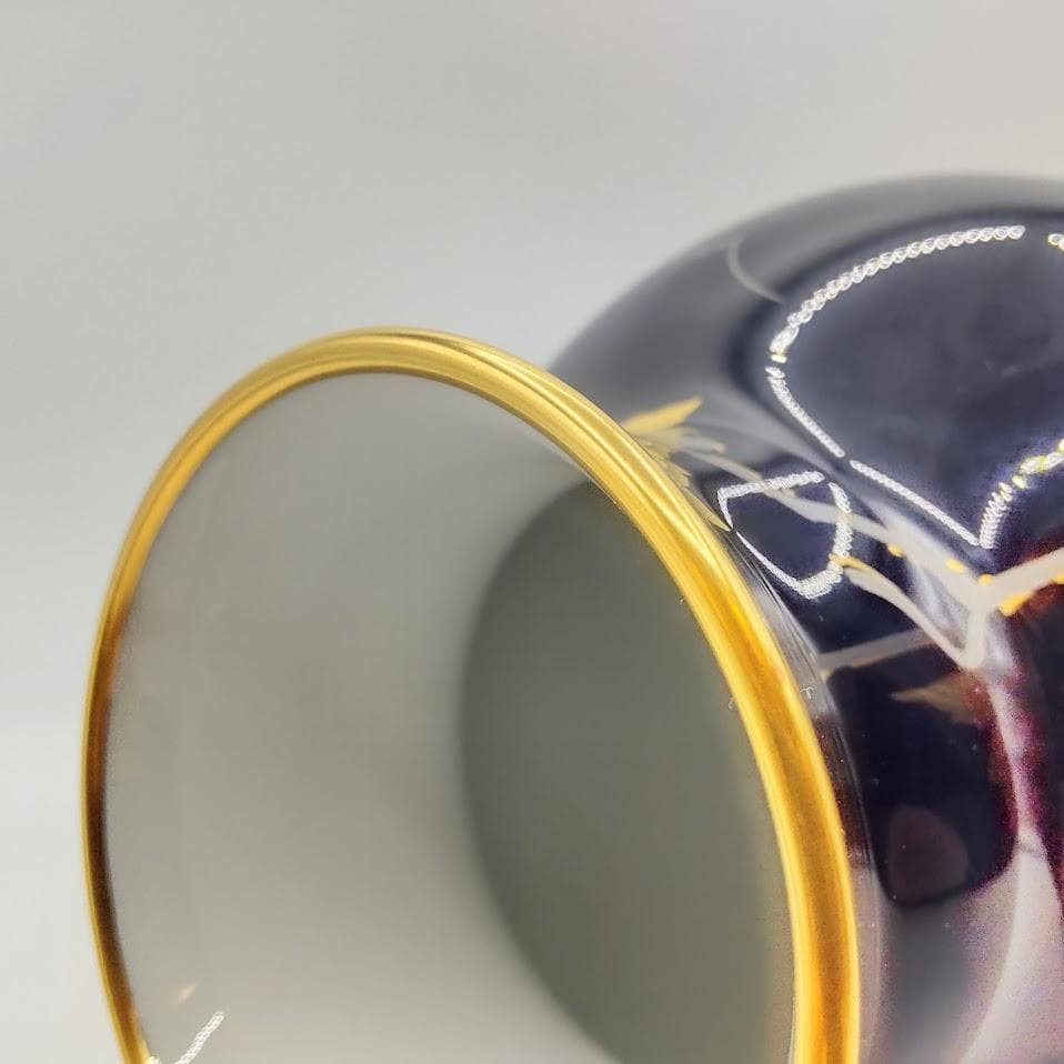 ★箱付★ OKURA 大倉陶園 花瓶 金蝕ぶどう 28cm 花器 金彩 花入