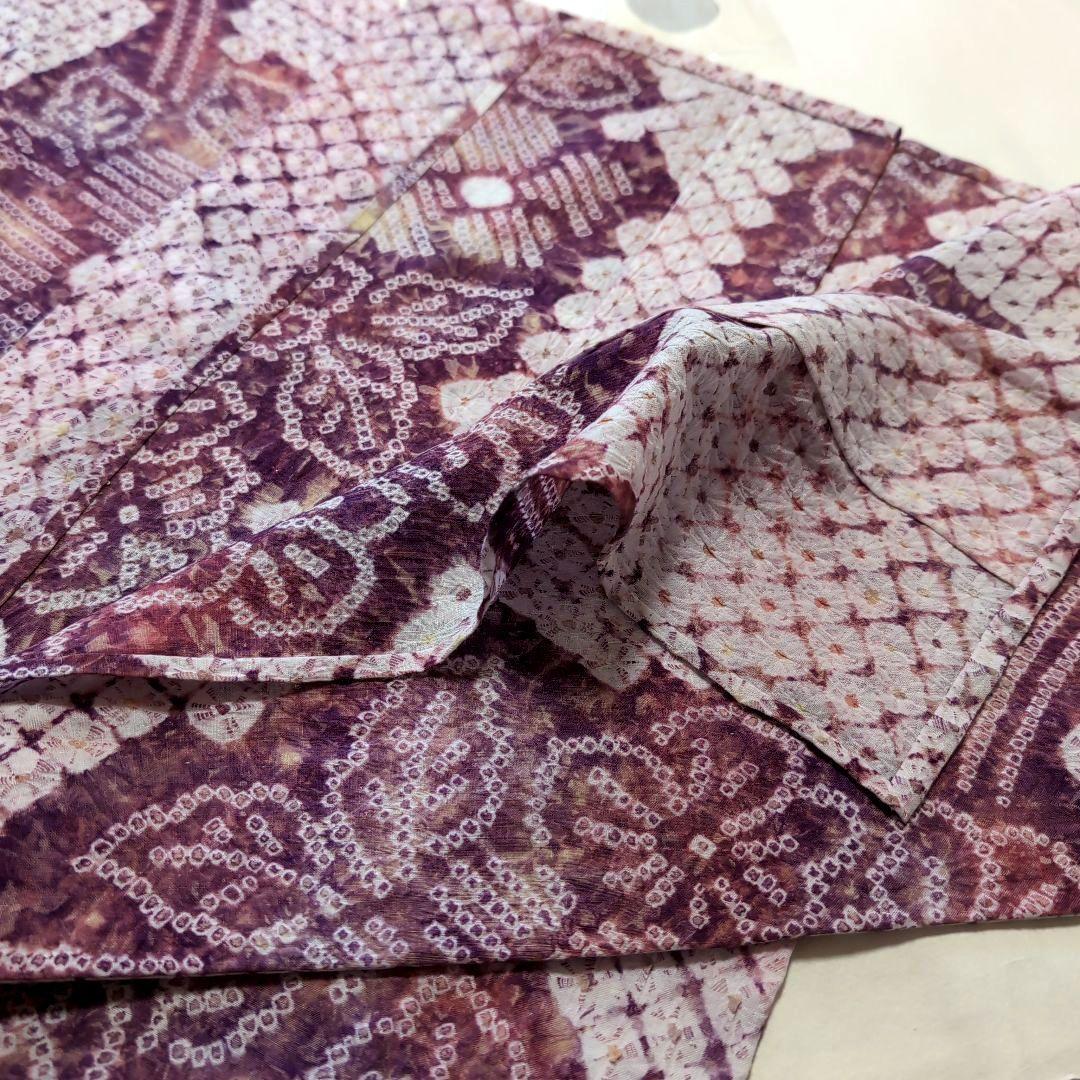 専用 新品 単衣 有松鳴海絞り 付下げ 広衿 夏着物 浴衣 蜘蛛絞り 三浦絞り