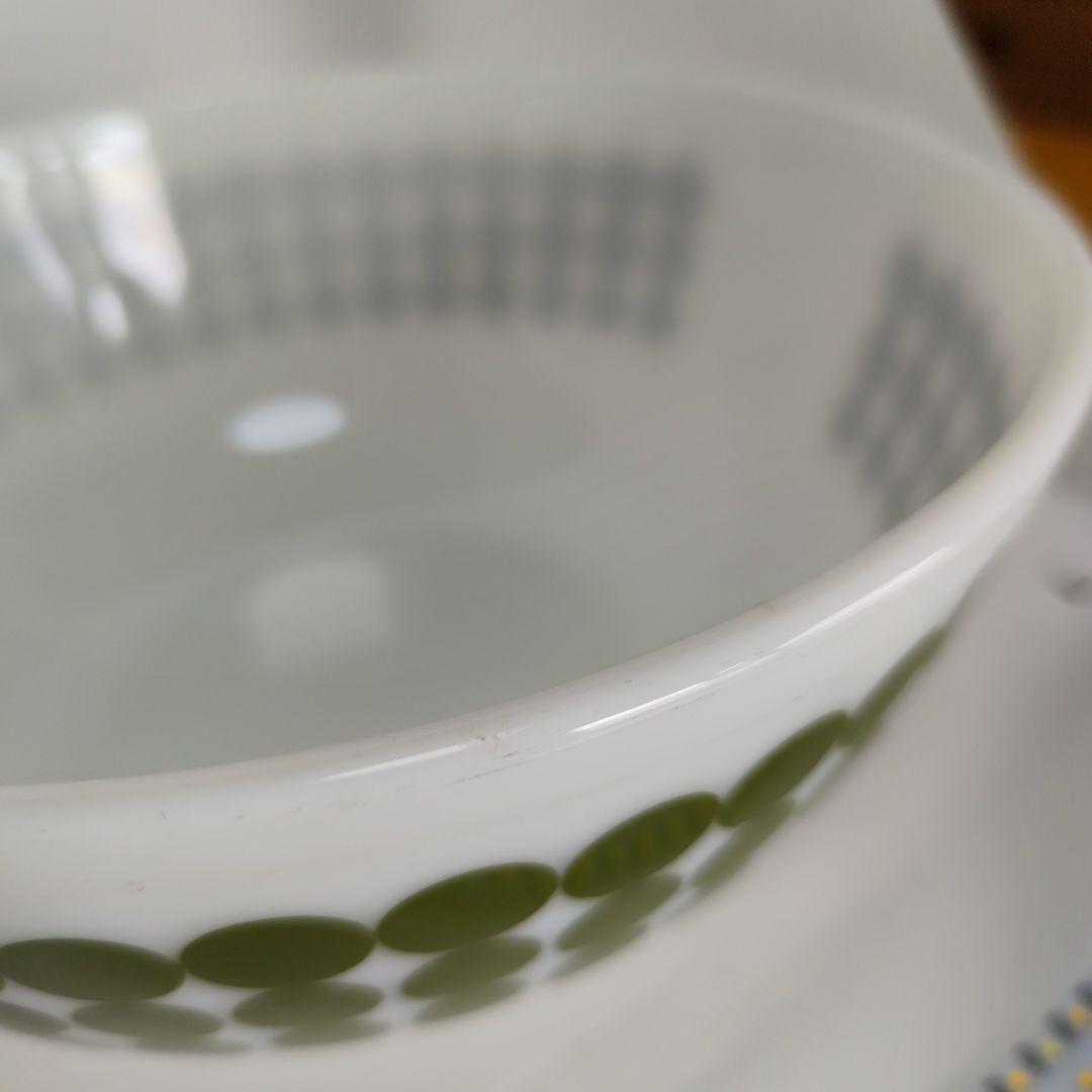 パイレックス　カラフル　ドット柄　ミキシングボウルセット　コンプリート