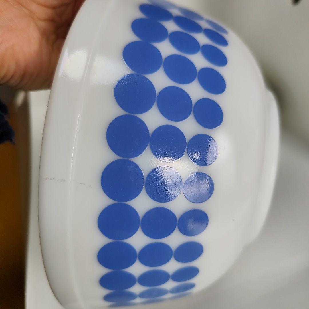 パイレックス　カラフル　ドット柄　ミキシングボウルセット　コンプリート