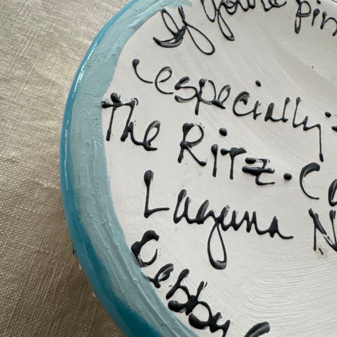 リッツカールトン　パラソルとヨットとトイプードルのデザインの陶器ボウル