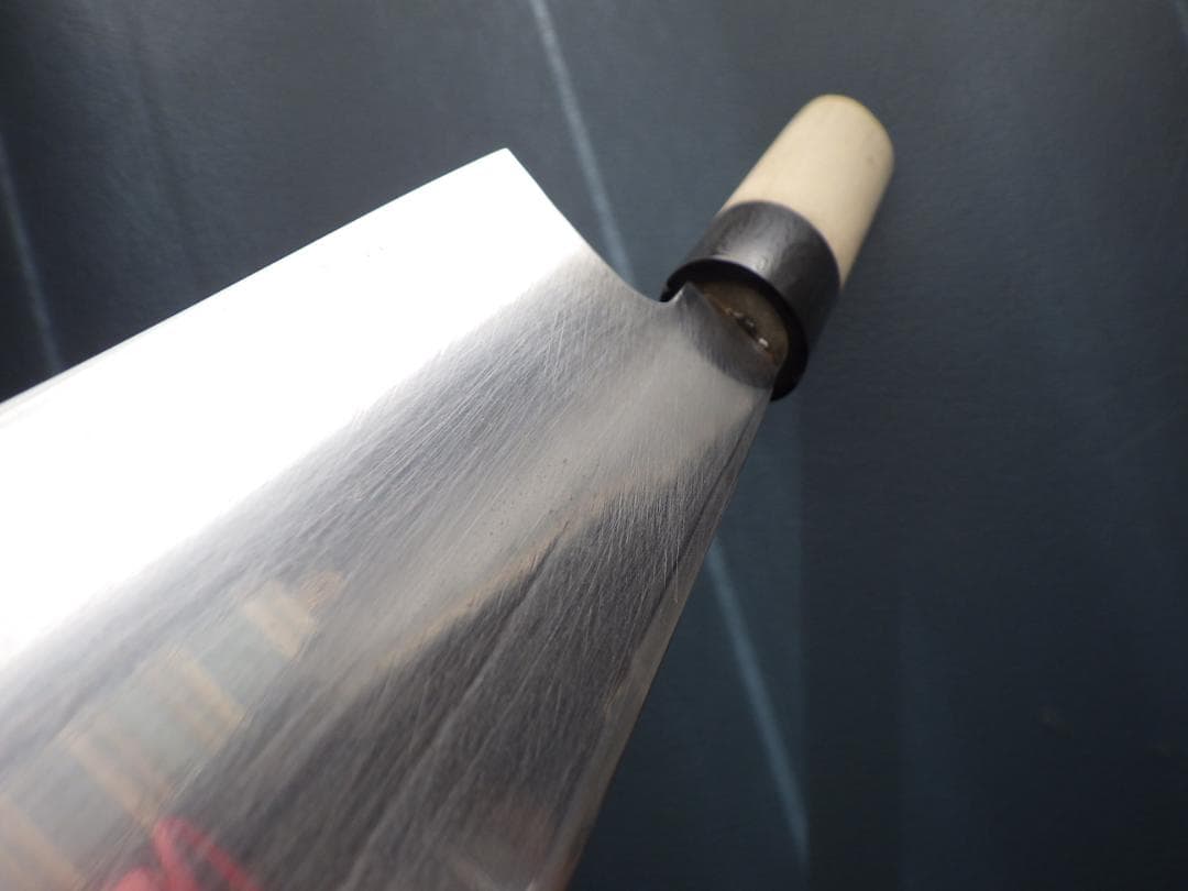 日本橋木屋㊧利き★東型薄刃包丁220ｍｍマチ/白紙・★黒水牛柄★手研ぎ済み▲