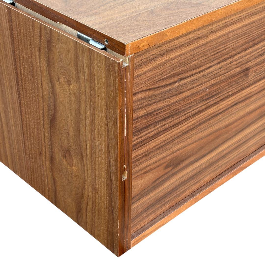 廃盤 希少 無印良品 ユニットシェルフ用 ボックス フラップ扉 ウォールナット