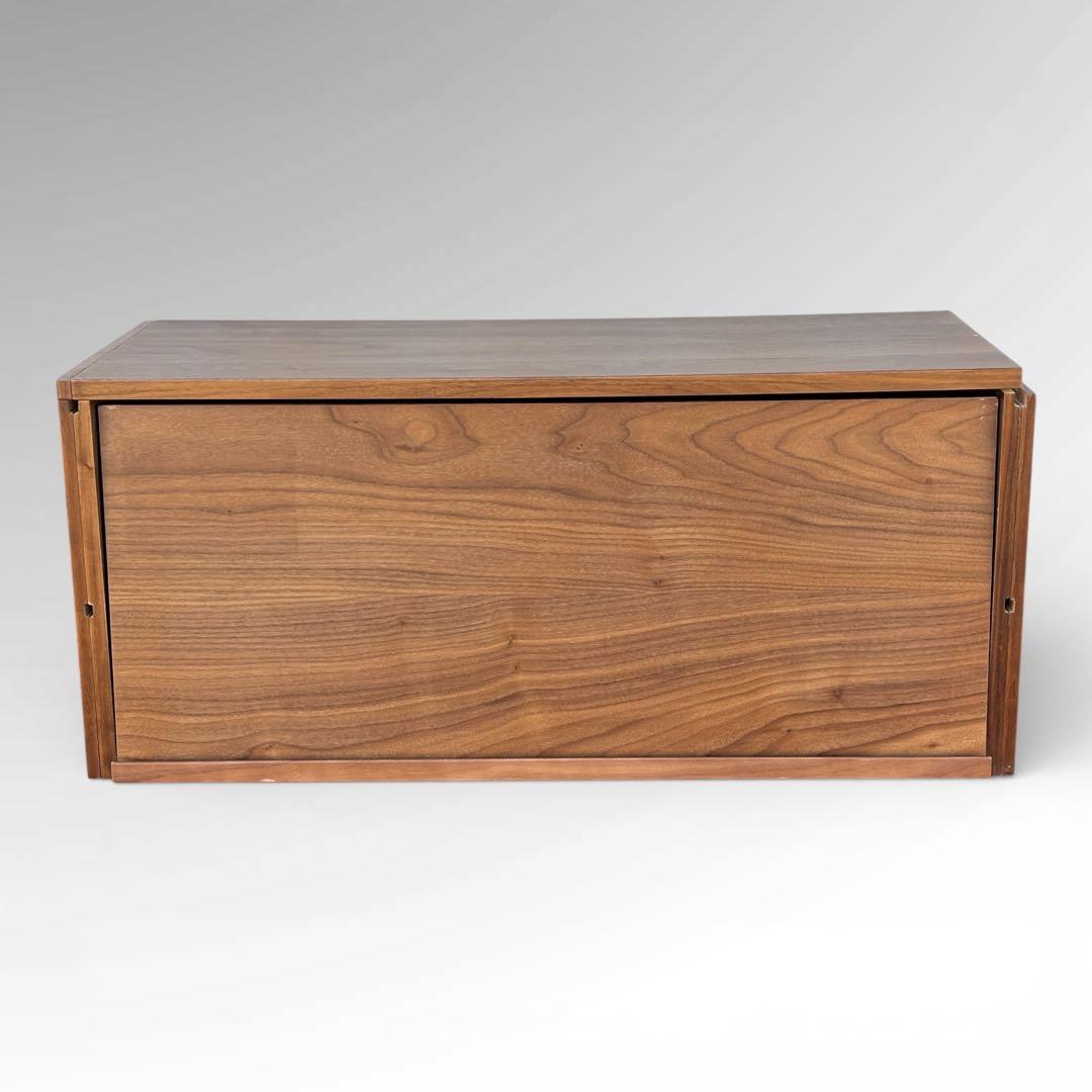 廃盤 希少 無印良品 ユニットシェルフ用 ボックス フラップ扉 ウォールナット