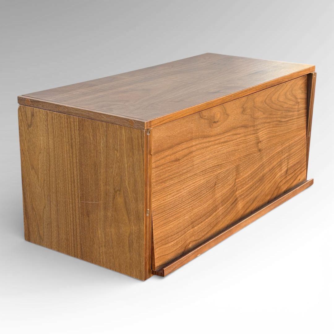 廃盤 希少 無印良品 ユニットシェルフ用 ボックス フラップ扉 ウォールナット