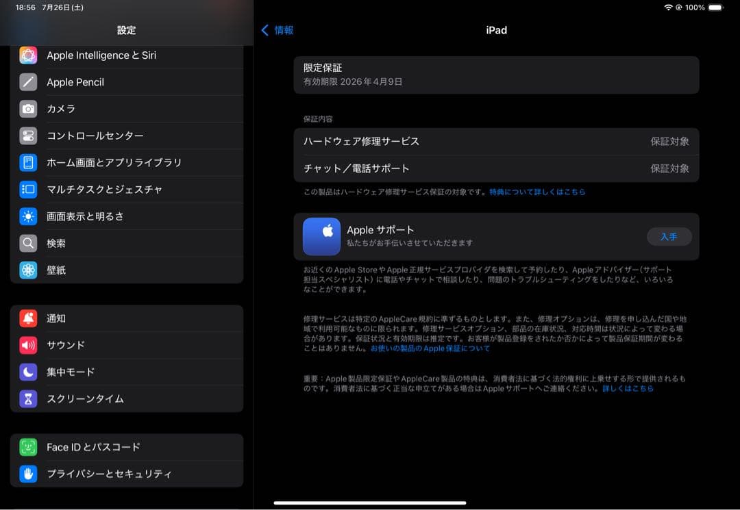 【美品】iPad Pro 11インチ M4(第5世代）256GB wifiモデル