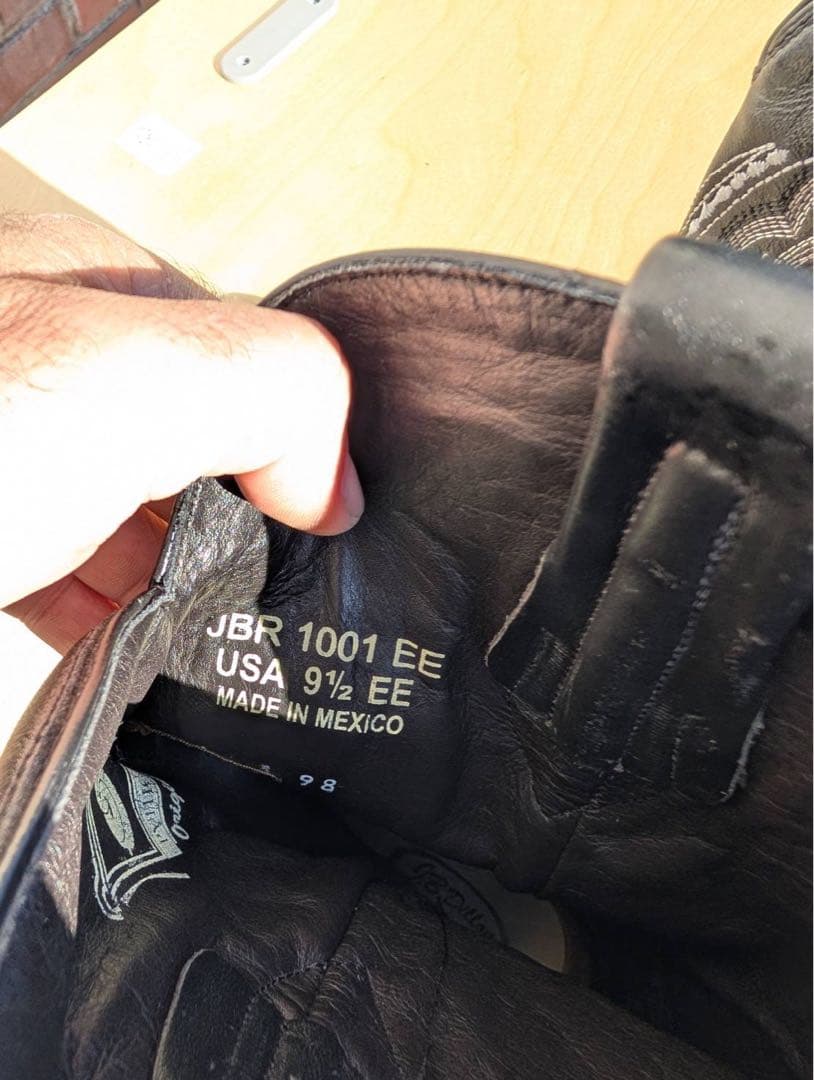 美品　メキシコ製 J.B. Dillonヘビ革メンズウエスタンブーツ 27cm