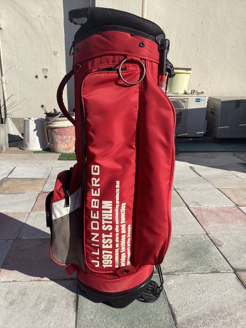 J.Lindeberg キャディバッグ 1997 EST. 371M レッド