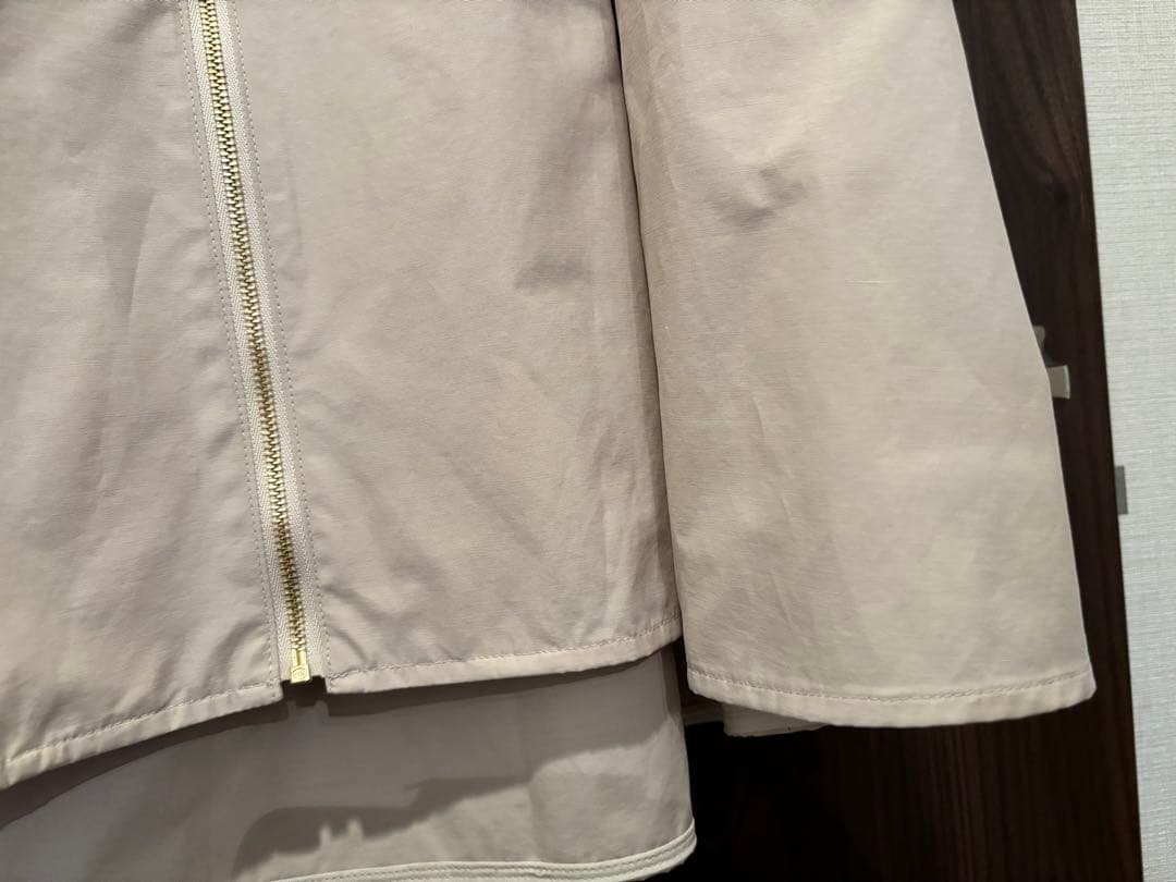 yori ビッグリボン　撥水　ロングパーカー　ベージュ　タグ付き　レインコート