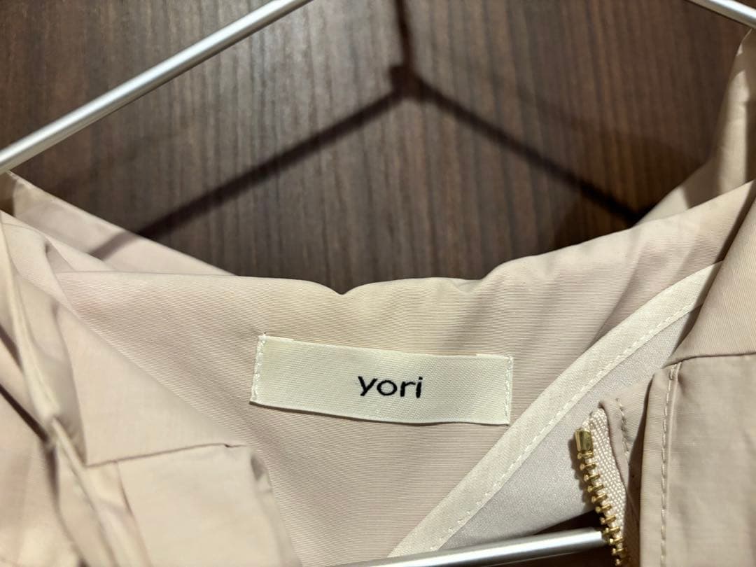 yori ビッグリボン　撥水　ロングパーカー　ベージュ　タグ付き　レインコート