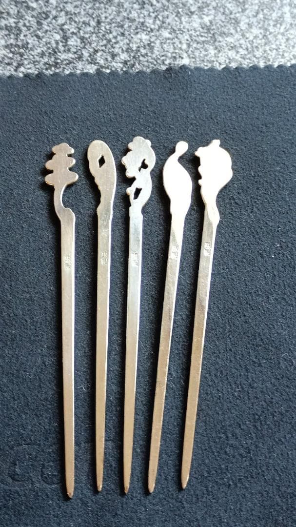 【希少・美品】大阪尚美堂 銀製楊枝5本揃え 共箱付き