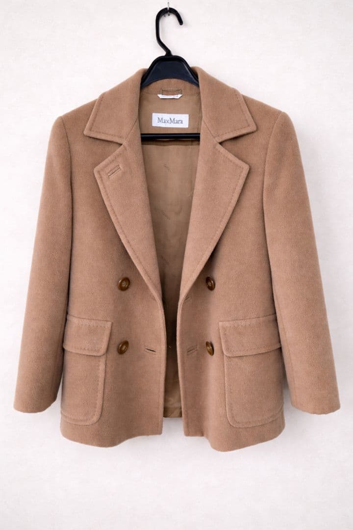 Max Mara カシミヤ混 白タグ ショートコート イタリア製 キャメル