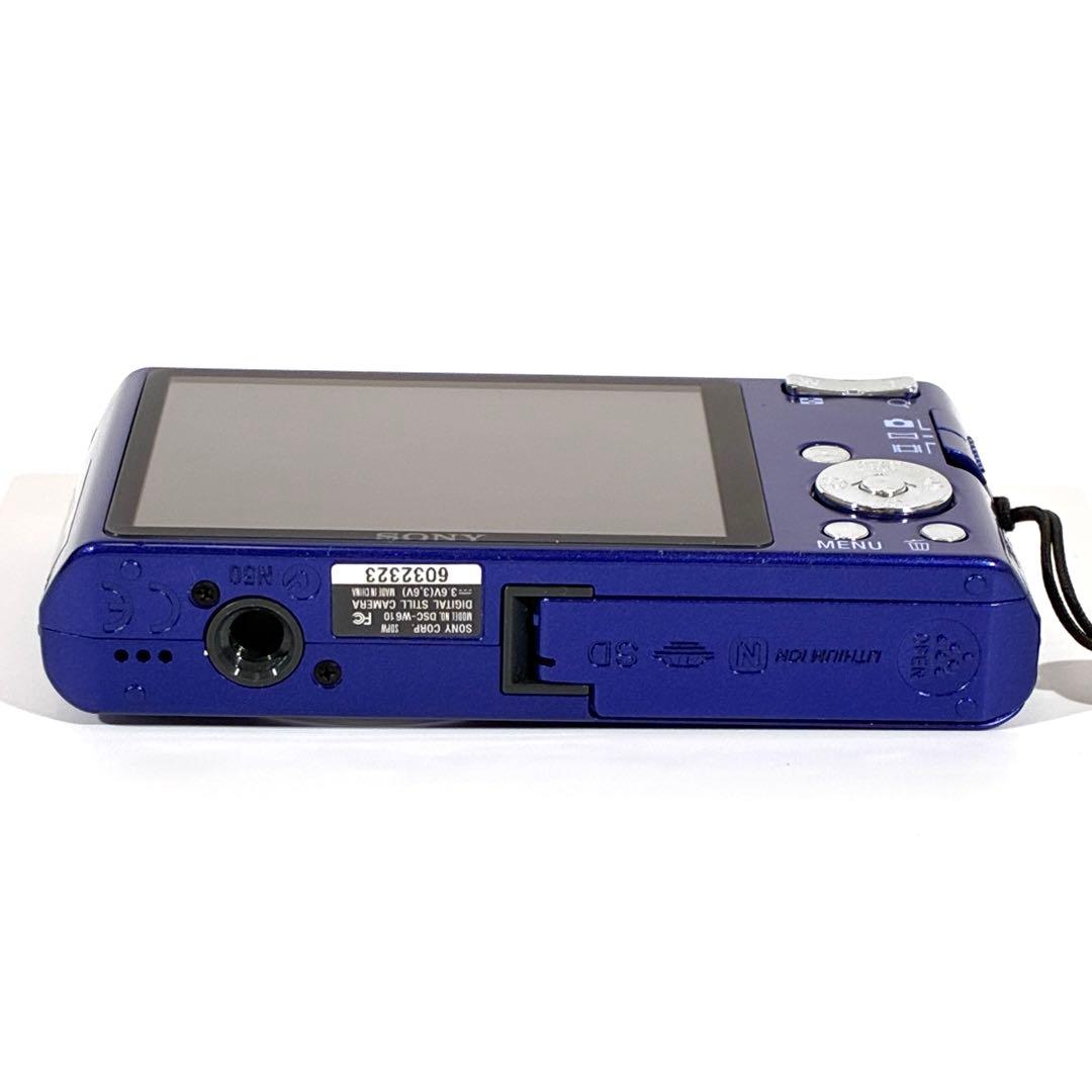 動作確認済★ SONY サイバーショット DSC-W610 デジカメ ブルー