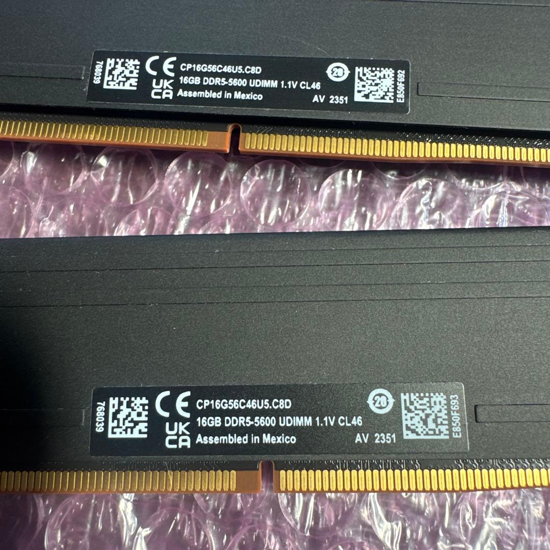 CruciaL DDR5-6000 16GB X 2 32GB セット