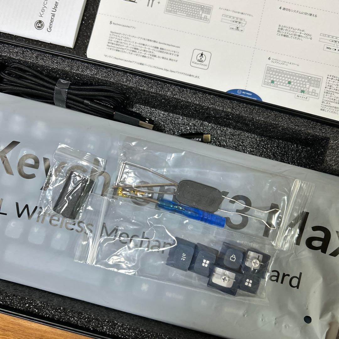 極美品 keychron V3 MAX JISかな印字なし 赤軸 おまけ付き