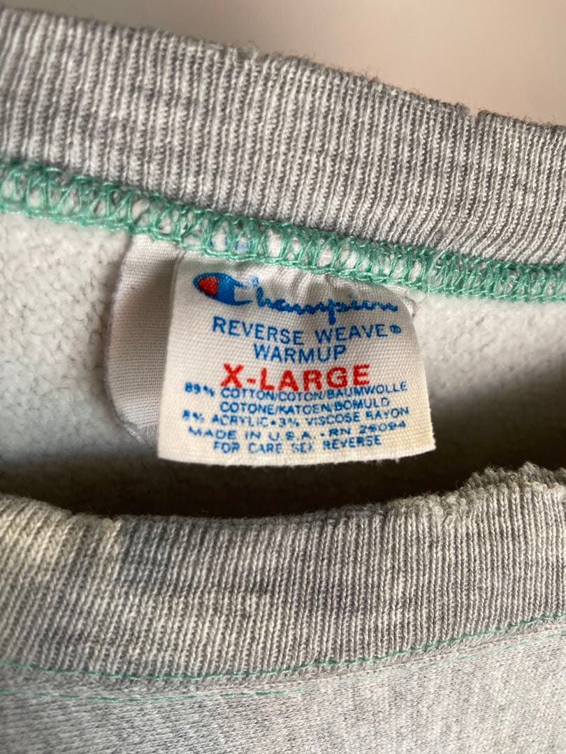 激レア　グリーンステッチ　80s champion reverse weave