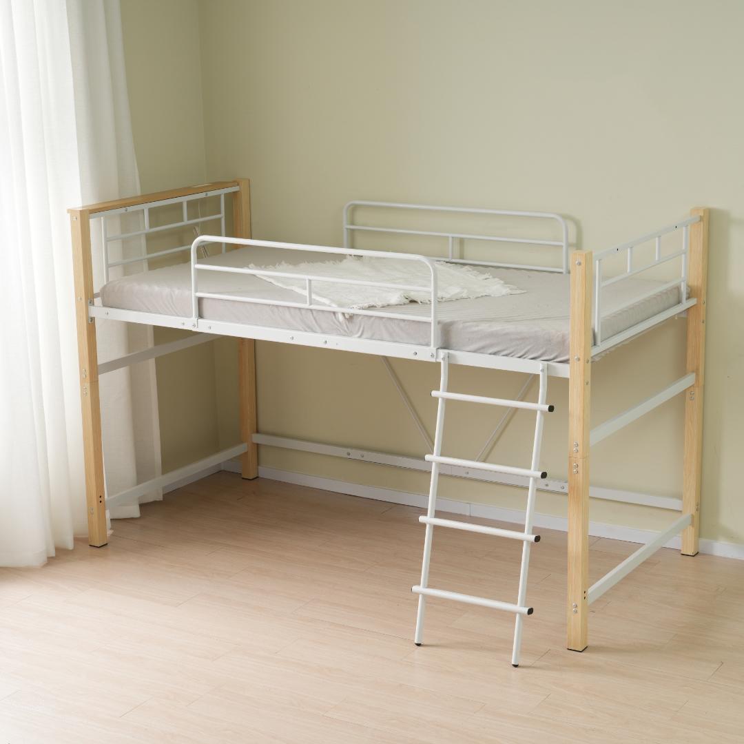 超人気！ロフトベッド【高さ130cm】収納 北欧風 大人 送料無料 WHITE