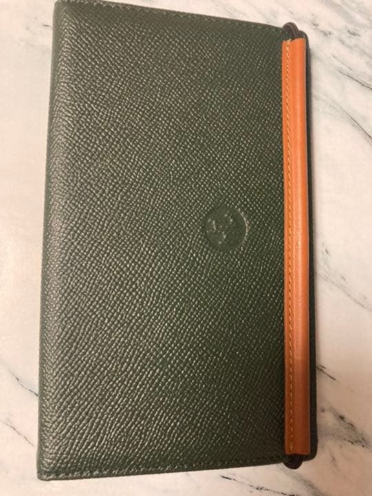 アマダナ　電卓カバー　グリーン　レザー　希少品