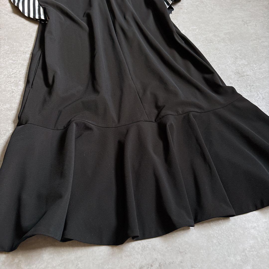 美品✨23ssボーダーズアットバルコニー　ペプラムワンピース　結婚式　黒　36