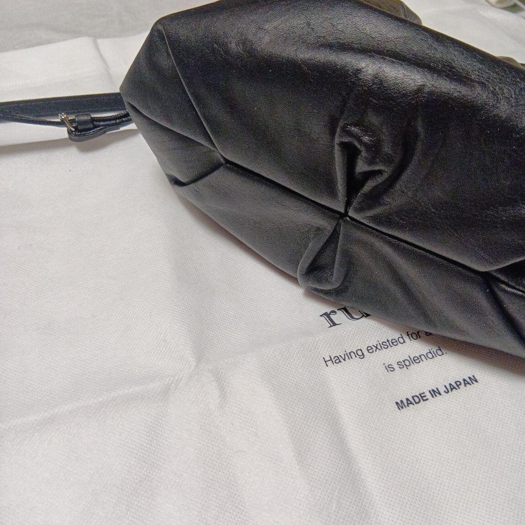 russet レザー巾着 4WAYショルダーバッグ　ブラック　ラシット