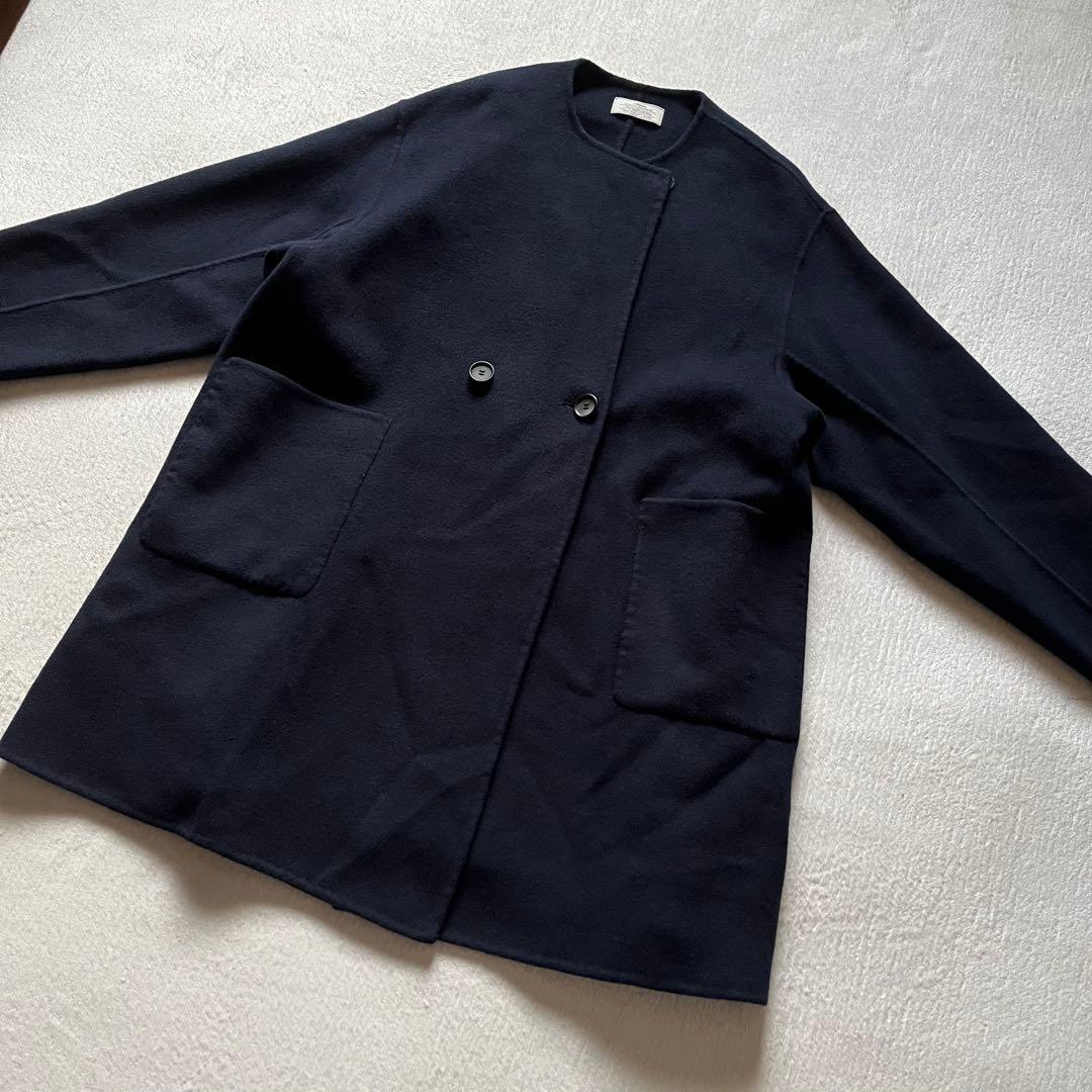 ジャーナルスタンダード レリューム ウールナイロン リバー ミドルコート 紺