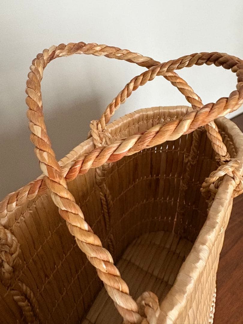 蒜山がま細工　手提げ 中　 伝統工芸　トートバッグ　かごバッグ　籠　岡山県