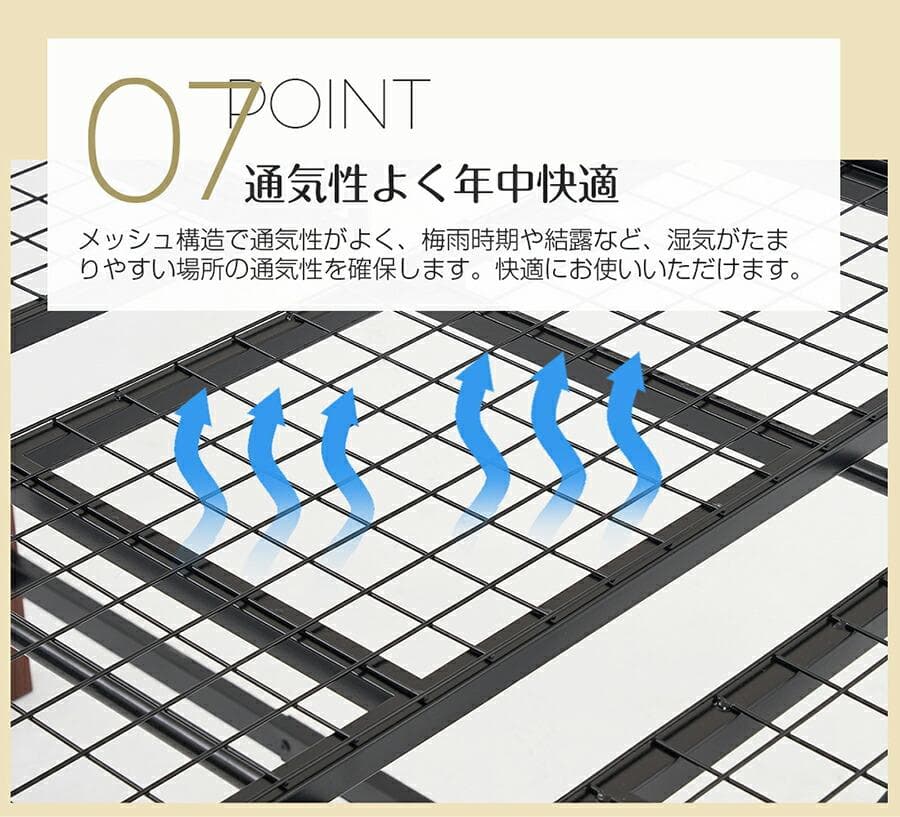 【高さ140cm】ロフトベッド パイプベッド S 耐荷重150kg WHITE