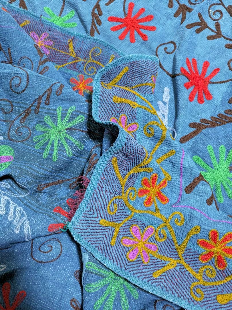 #158 ヴィンテージ / カンタキルト / ソファカバー スザニ刺繍 / 大判