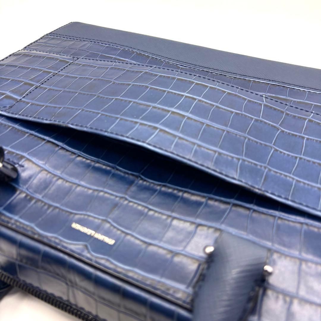 未使用級 2way マイケルコース クロコ型押 イタリアンレザー ブリーフケース