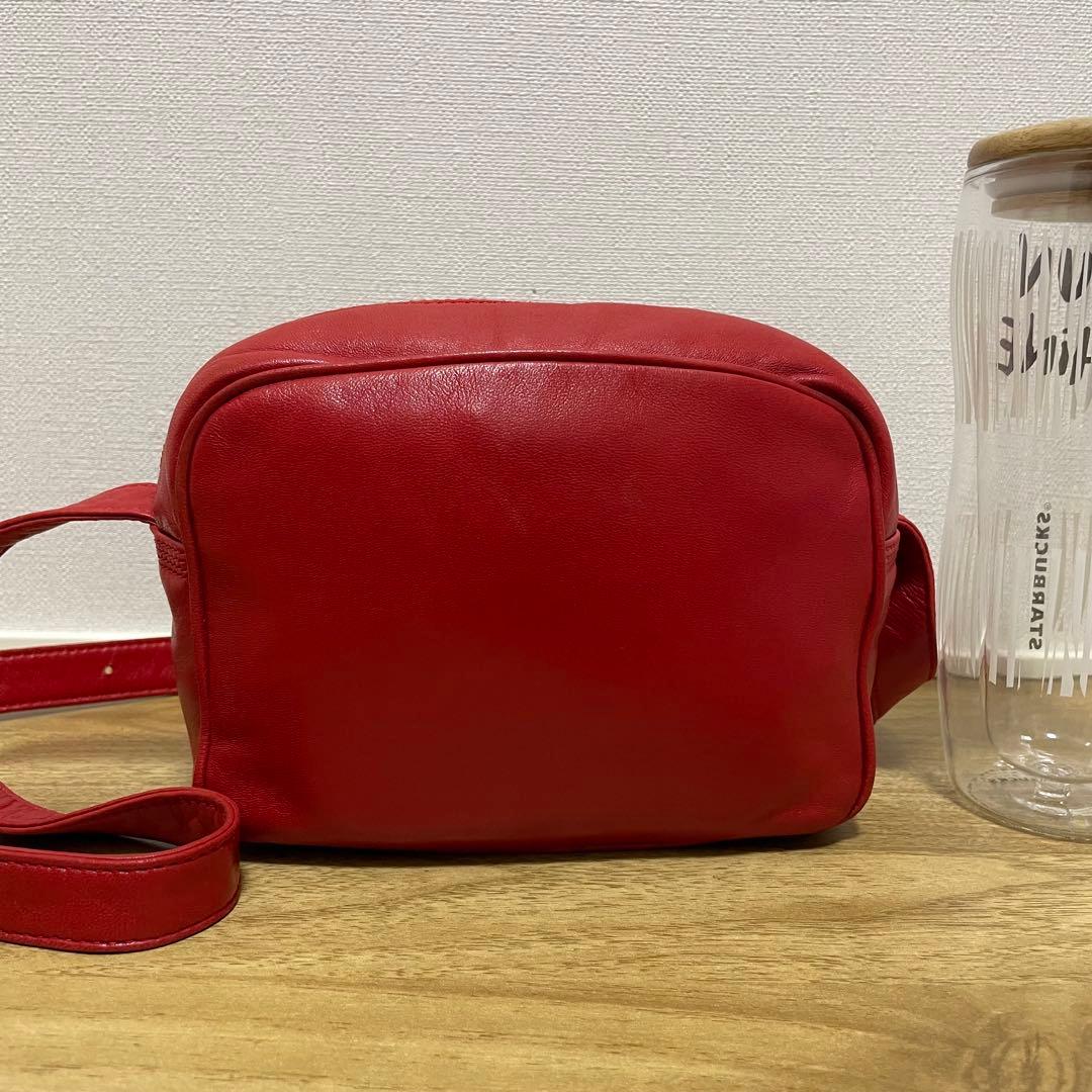 《美品》LOEWE（ロエベ）ナッパレザー ショルダーバッグ レッド 赤