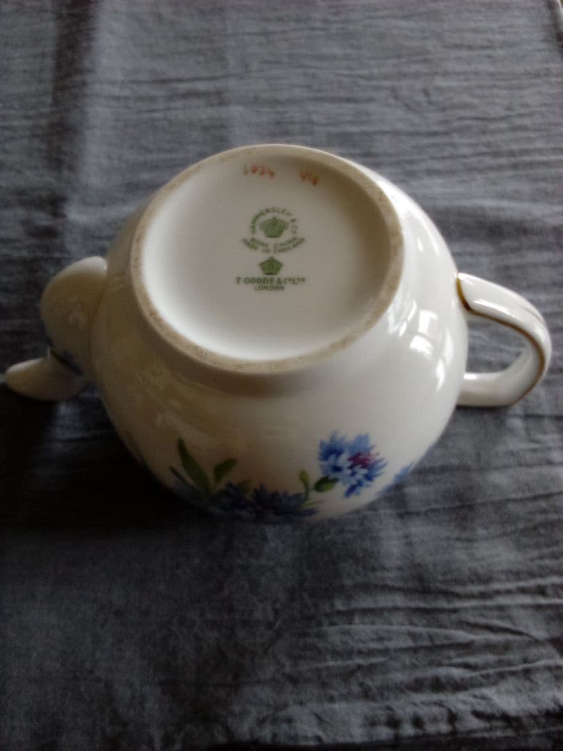 イギリス ハマスレ— ティーポット 矢車菊 ビンテージ