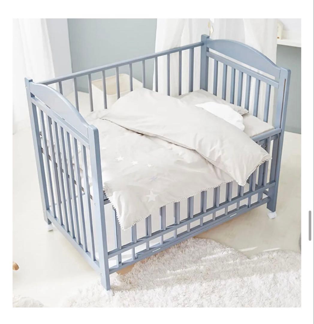 【廃盤品】LOWYA ベビーベッド ブルー