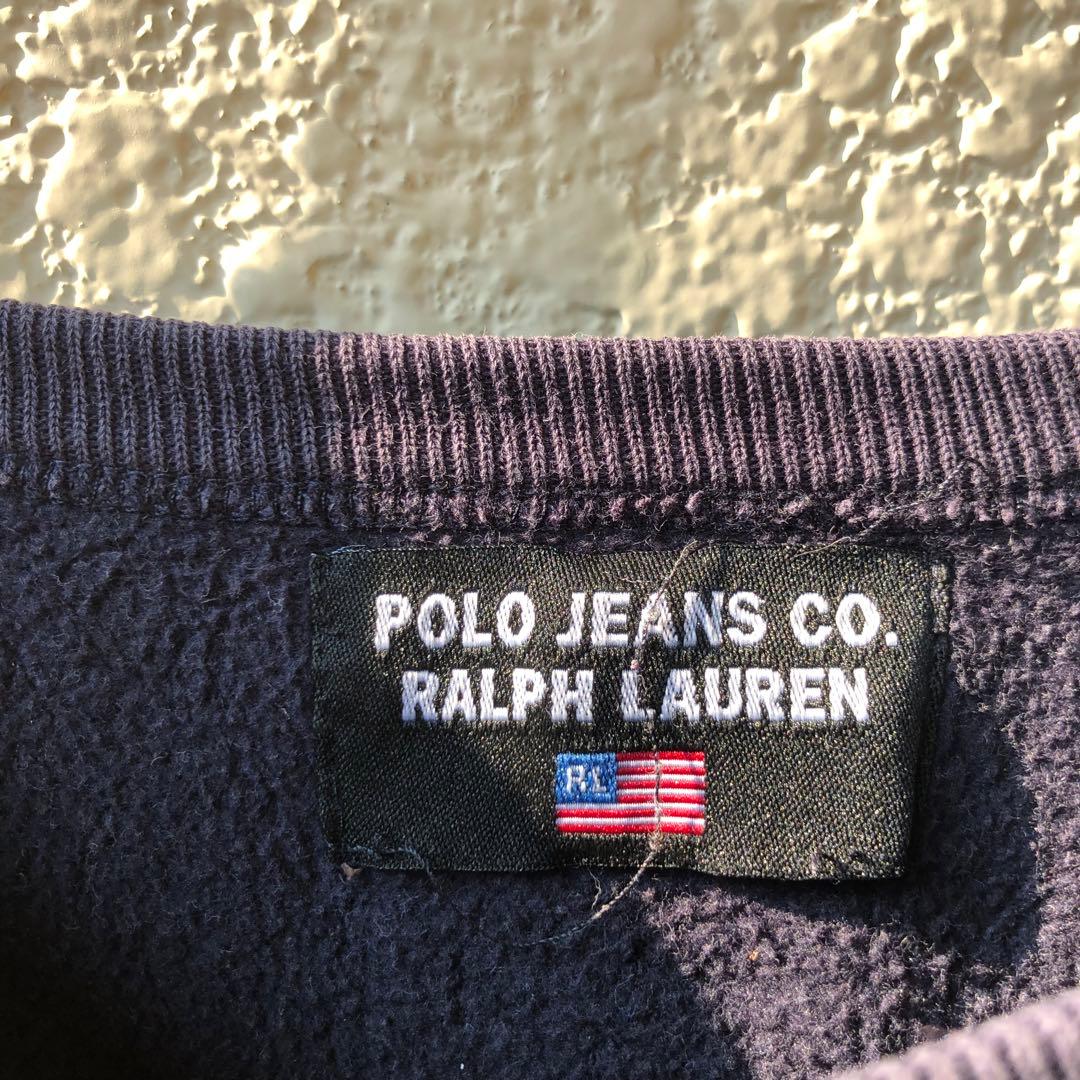 XXL 90s 鬼フェード リバースウィーブ型 ポロジーンズ スウェット