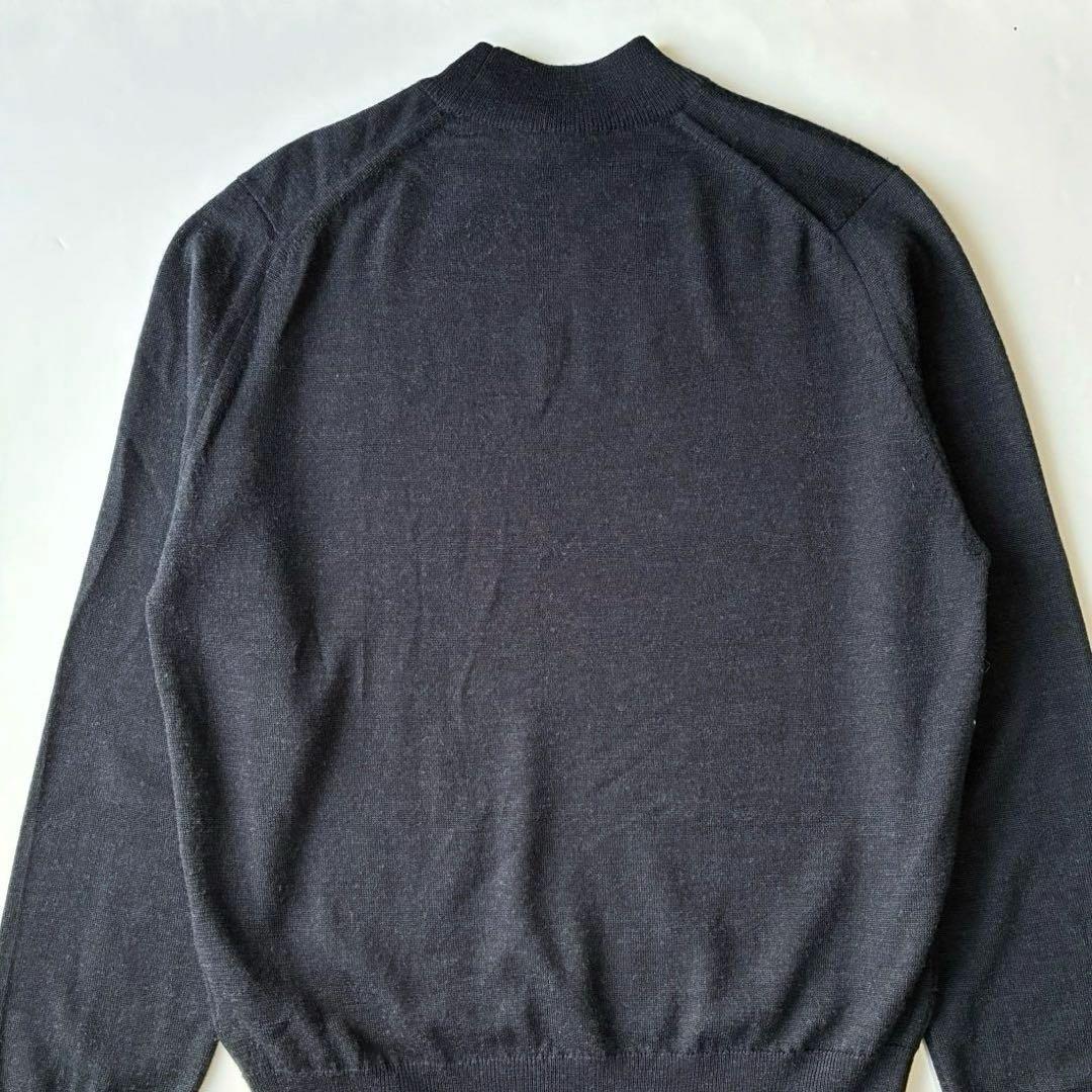 美品 英国製 JOHN SMEDLEY 30G モックネックニット セーター