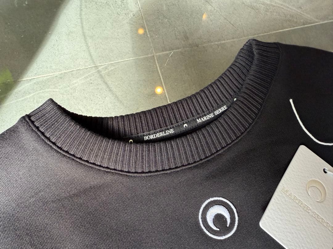 Marine Serre マリーンセル ブラック クロップド スウェット