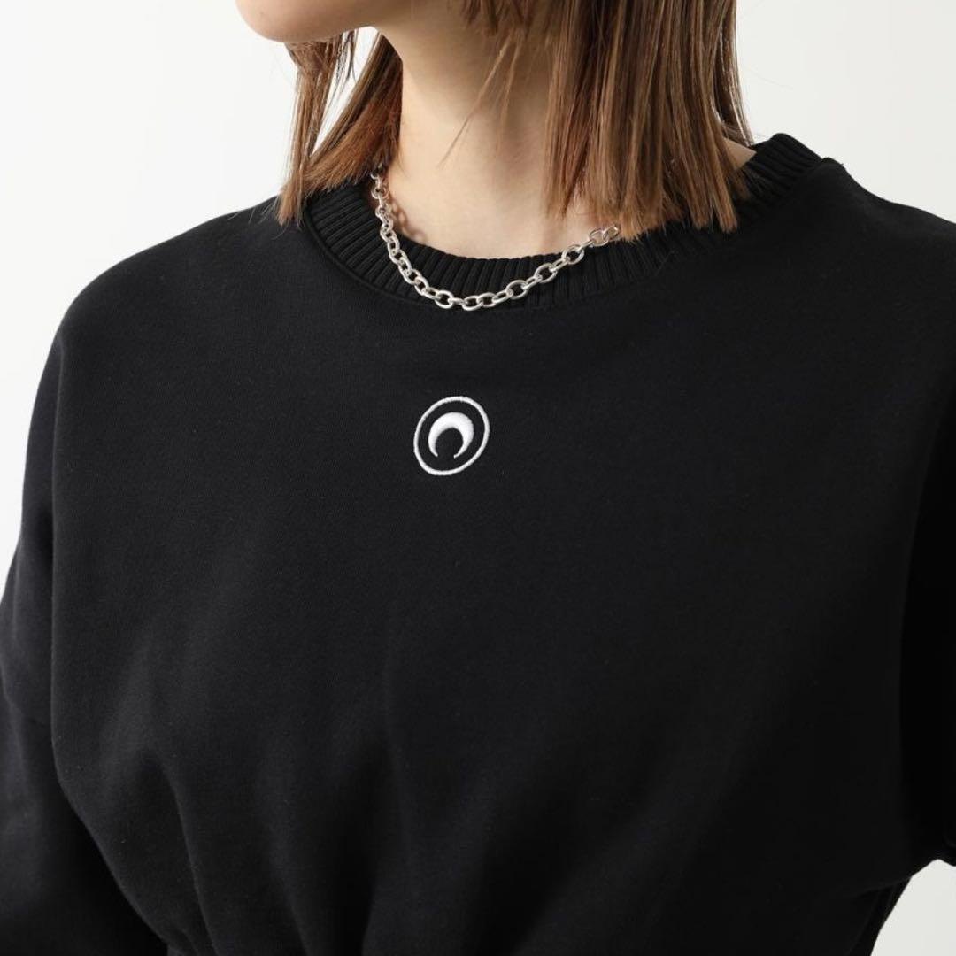 Marine Serre マリーンセル ブラック クロップド スウェット