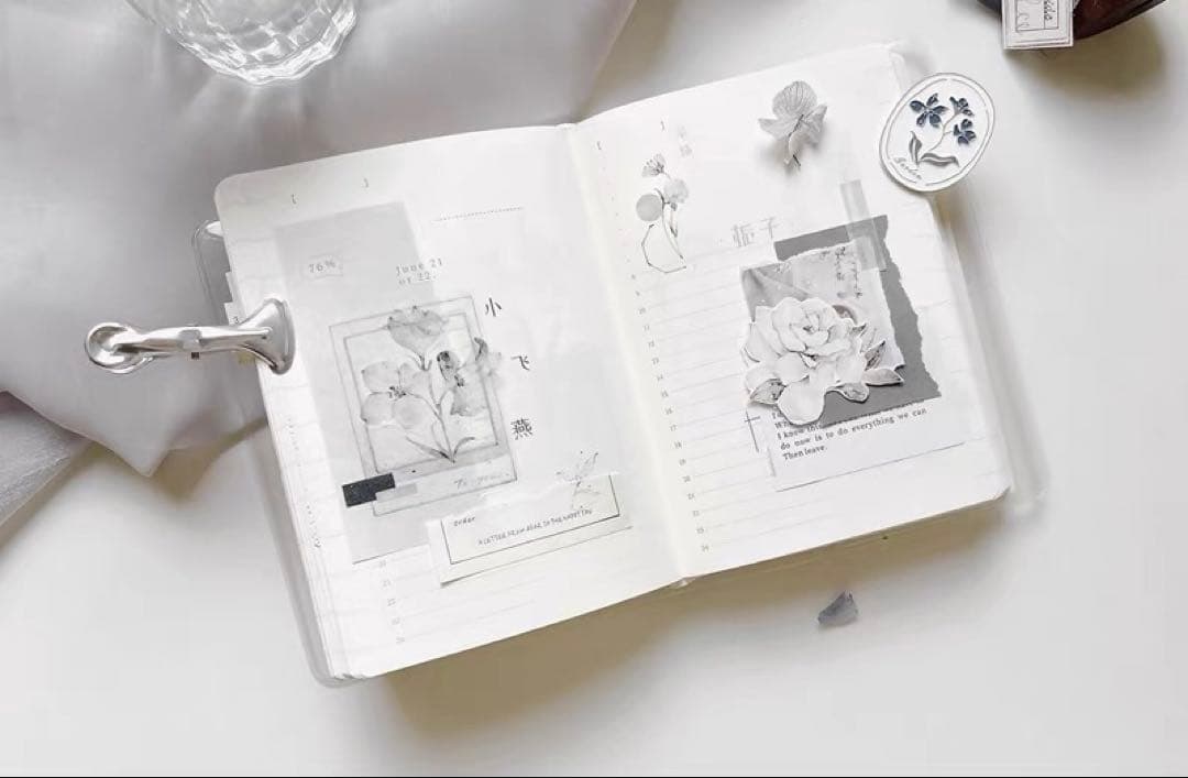 雀斑茶《素白・雾蓝》海外マスキングテープ　マステ 【2614】