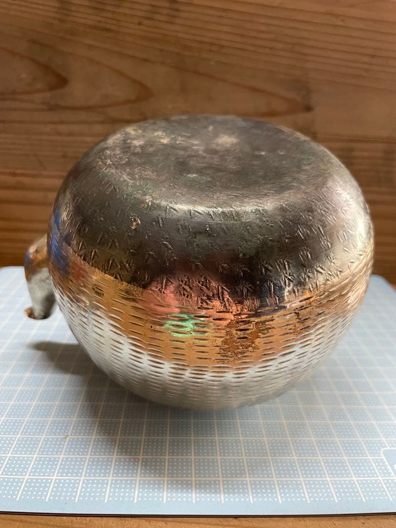 ア*社様 薬缶【m1349 水注　水さし 湯沸かし　急須　茶器　茶道具　煎茶　銀