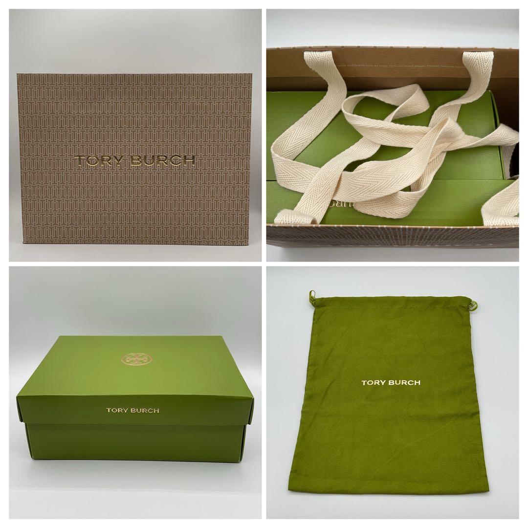 トリーバーチ サンダル Tモノグラム ゴールド カーキ キャンバス 23cm