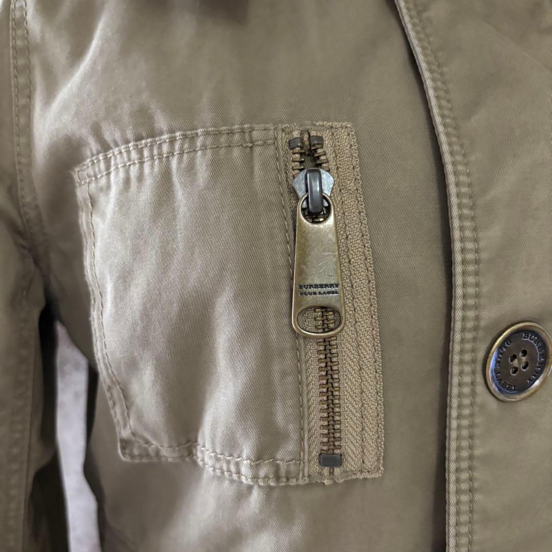 y2k バーバリーブルーレーベル　リアルファー　中綿　ミリタリージャケット