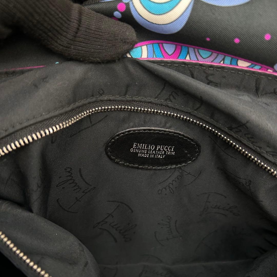 良品　エミリオプッチ　ショルダーバッグ　フラップ　花柄　青　紫　A4　斜め掛け