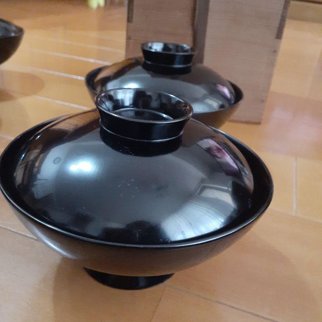 蒔絵付　吸物椀　5個セット　木箱付き