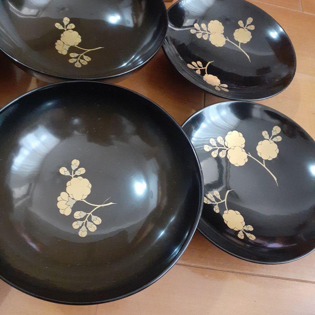 蒔絵付　吸物椀　5個セット　木箱付き